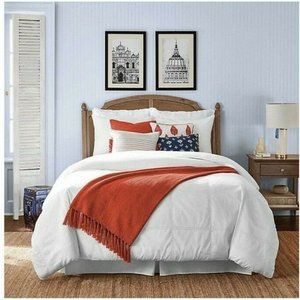 Farmhouse One Kings Lane White Eyelet Comforter Set Full Queen 3 Piece Wickford